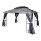 13 x 10 Ft Patio Gazebo Tent with Ventilated Double Roof and Mosquito Net