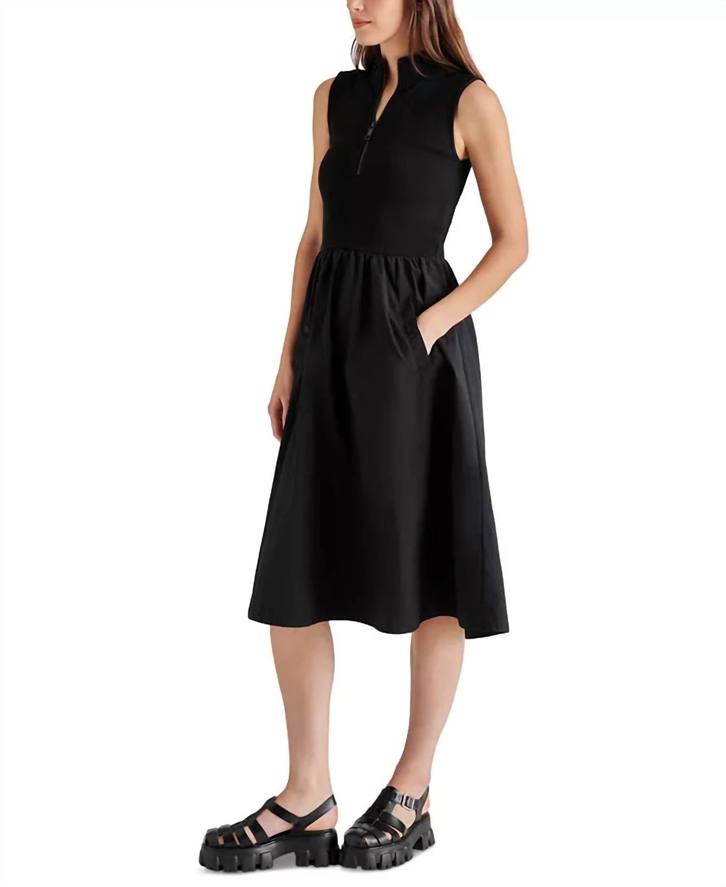 Steve Madden - Berlin Half Zip Sleeveless Midi Dress