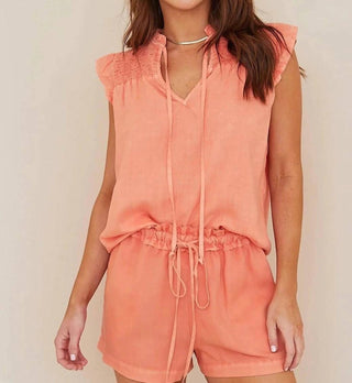Bella Dahl - Sleeveless Smocked Ruffle Top