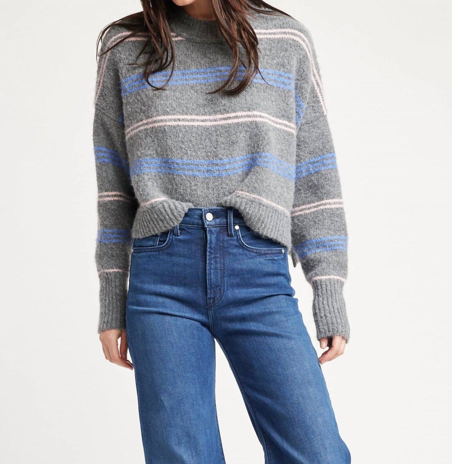 Self Contrast - Pink/blue Striped Rya Sweater