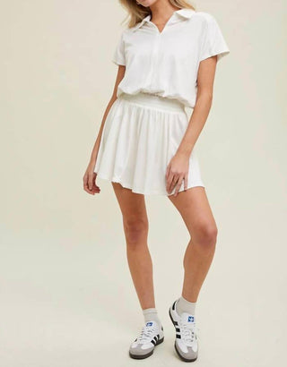 Wishlist - Short Sleeve Collared Athletic Romper