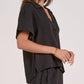 Elan - Della Short Sleeve Gauze Top