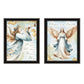 Trendy Decor 4U 2-Piece Vignette “Angels We Have Heard on High” Black Framed Wall Art by Nicole DeCamp