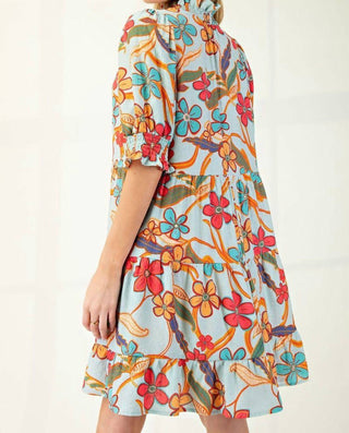 Easel - Peach Blossom Short Dress