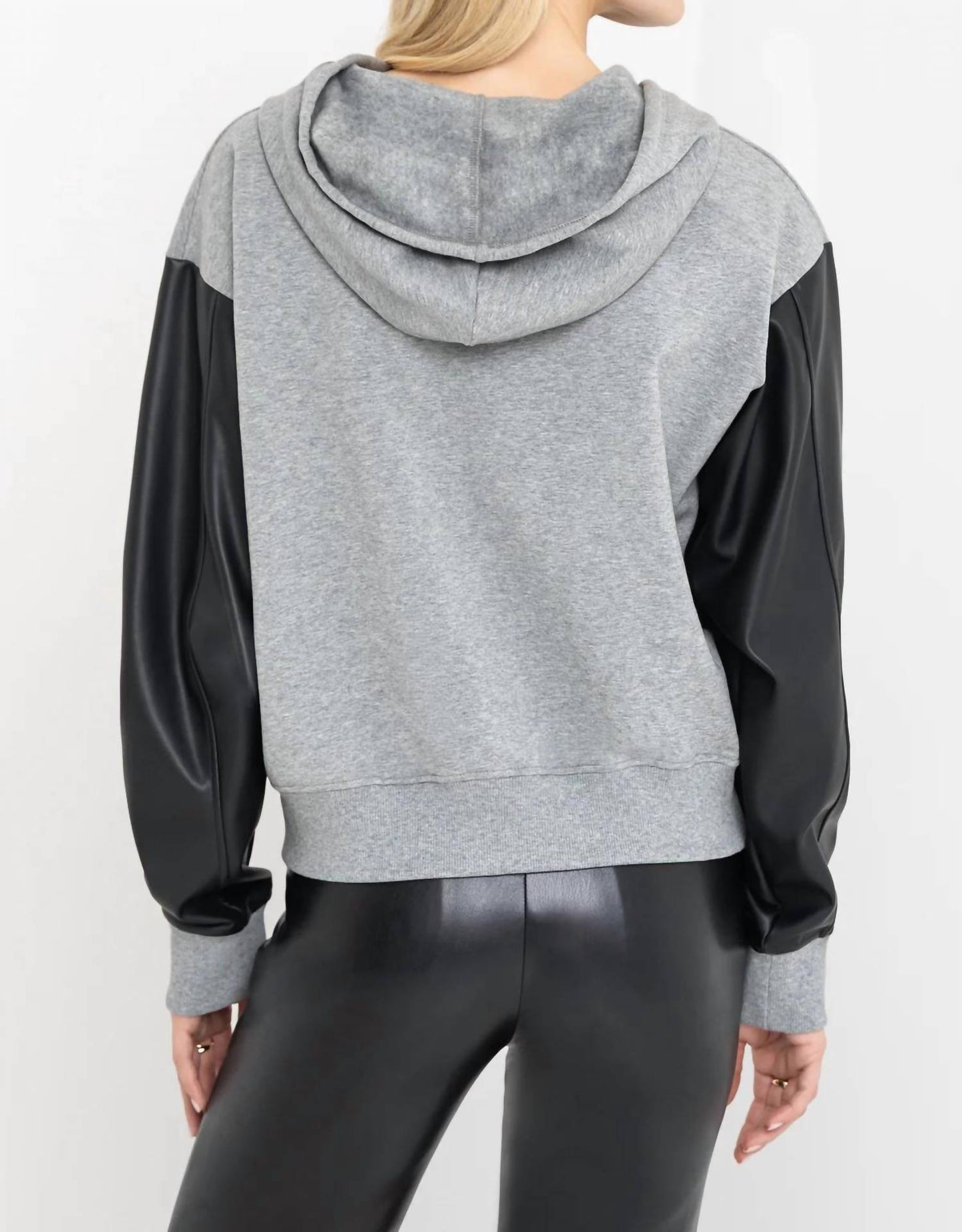 Generation Love - LISBET VEGAN LEATHER COMBO HOODIE