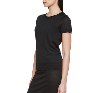 Enza Costa - Costa Lamé Short Sleeve Sweater