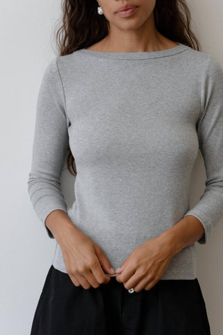 Donni. - Baby Rib Boat Neck Tee