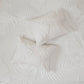 3 Piece Tufted Cotton Chenille Palm Comforter Set Off-White Full/Queen