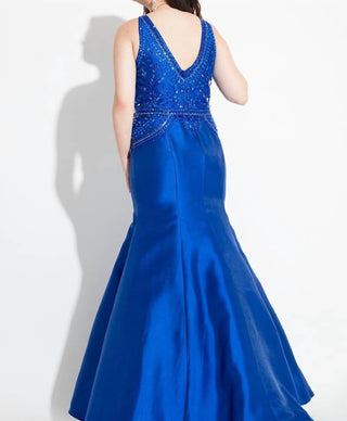 Rachel Allan - Beaded Mikado Mermaid Prom Gown