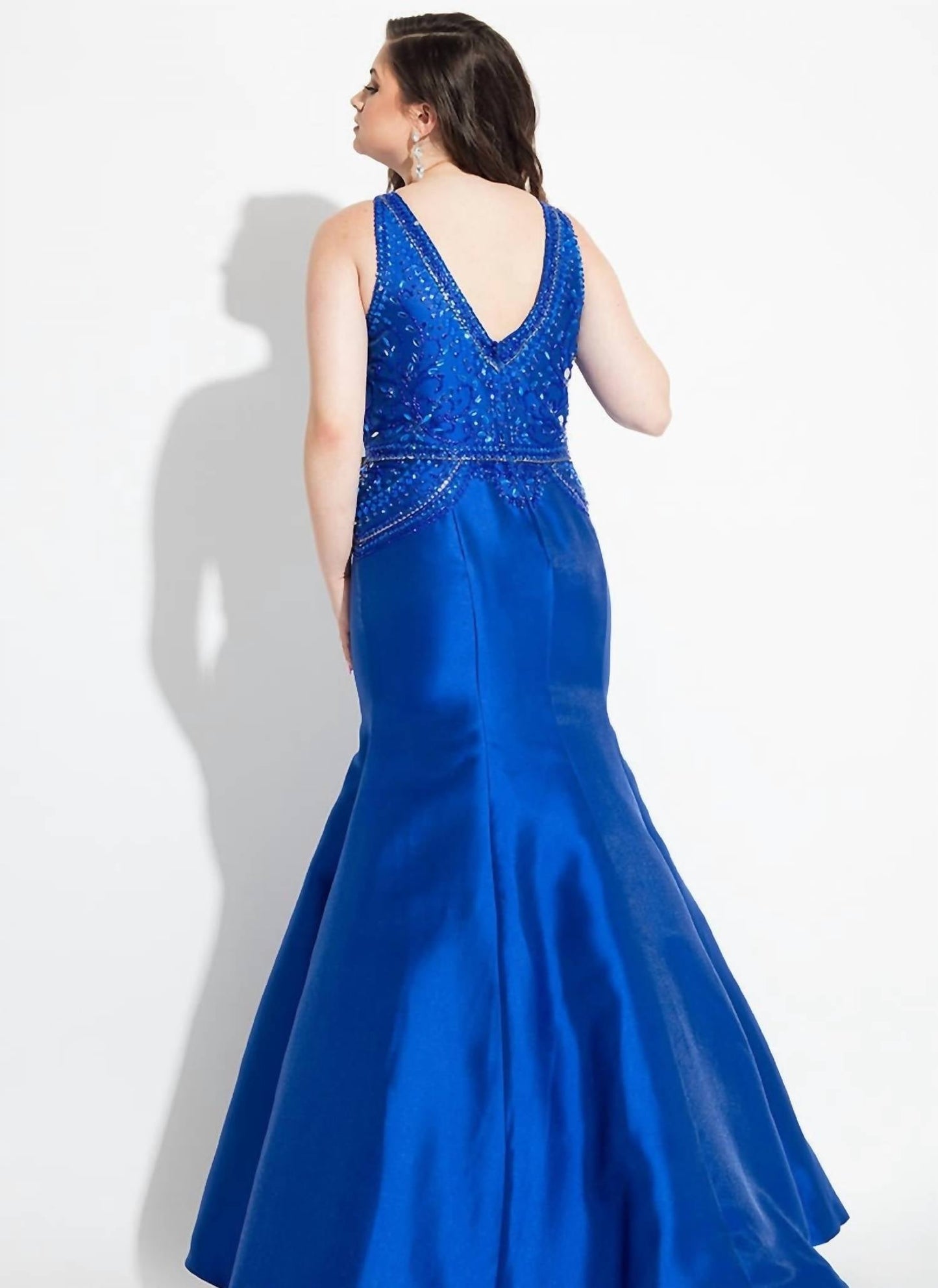 Rachel Allan - Beaded Mikado Mermaid Prom Gown