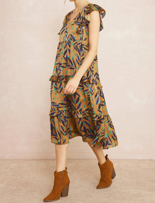 Entro - Ruffled Pocket Printed Dress