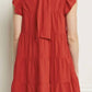 Entro - Mock Neck Ruffle Dress
