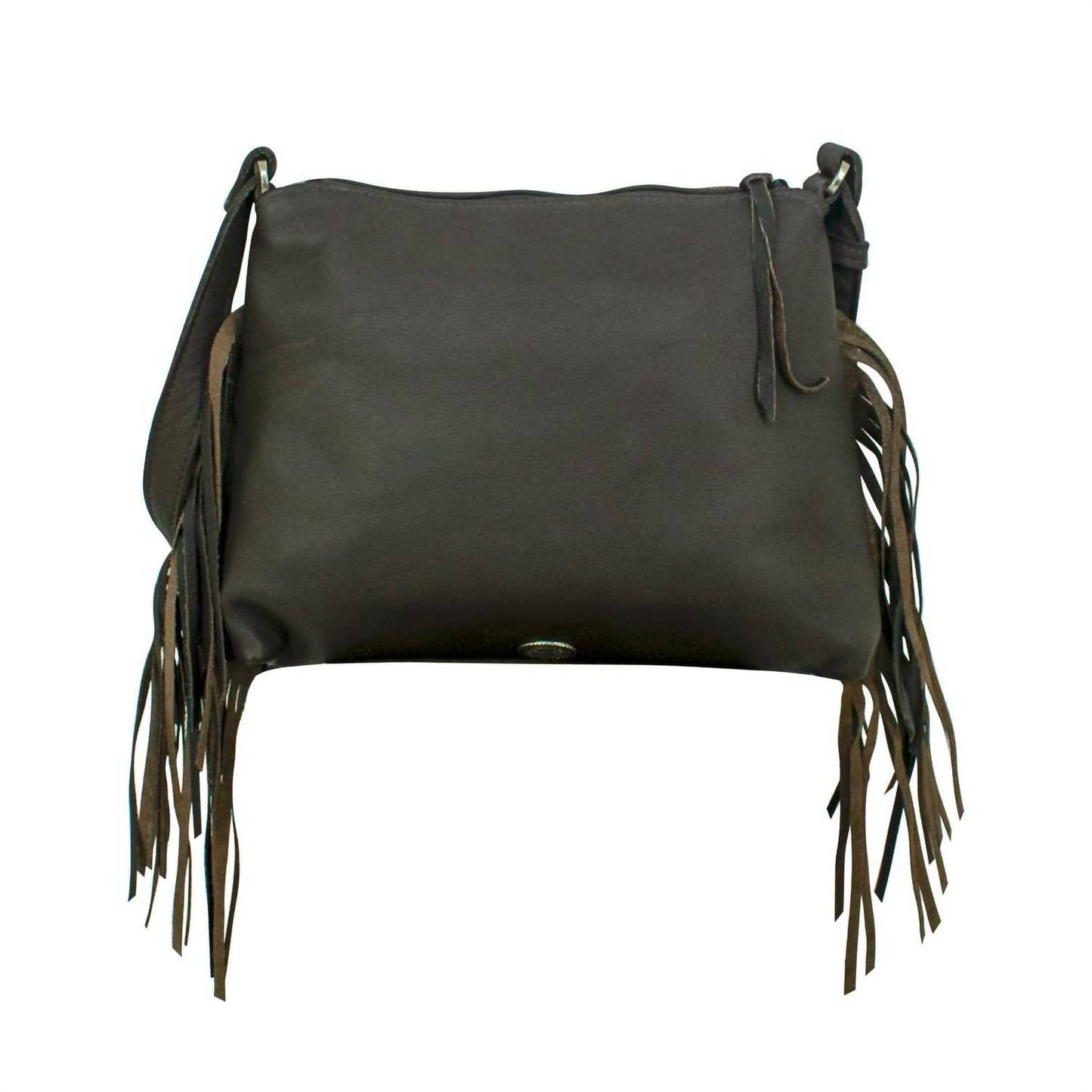 American West - Women's Hand Woven Tapestry Zip Top Shoulder Bag With Fringe