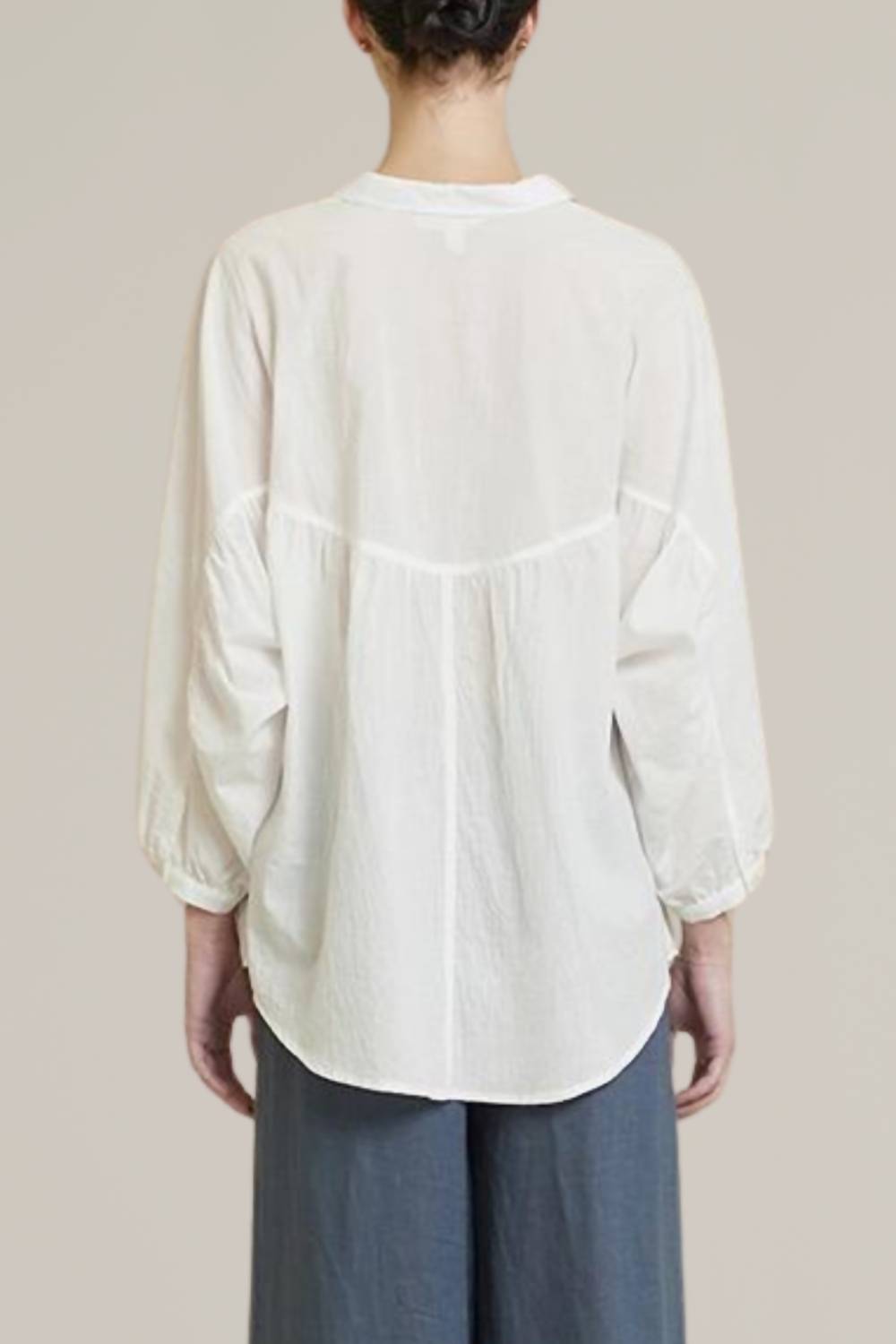 Grade & Gather - Oversize Round Yoke Button Down Shirt
