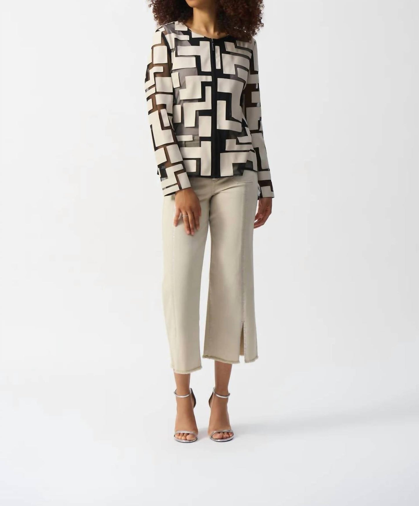 Joseph Ribkoff - Geometric Zipper Closure Jacket