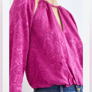 Veronica Beard - Sionne Paisley Puff Sleeve Silk Blend Top