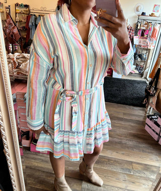 Entro - Striped Midi Dress