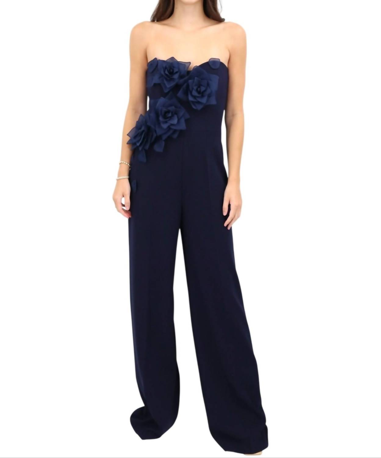 Lucian Matis - Floral Spray Strapless Jumpsuit