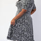 The Curve La - Plus Size Lurex Knit Short Sleeve Midi Dress With Pockets
