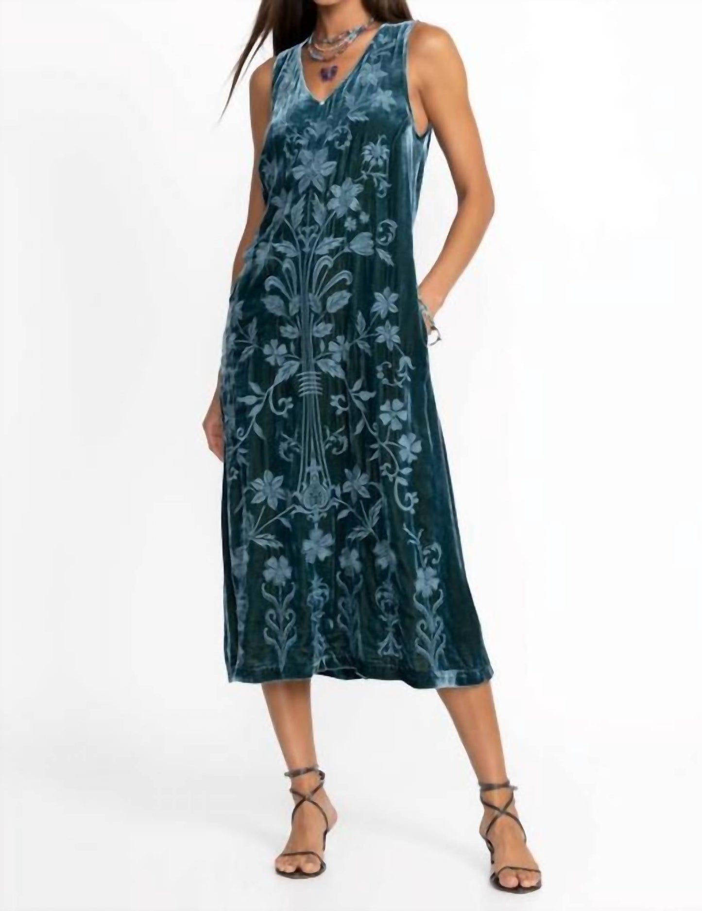 Johnny Was - VELVET V-NECK DRESS
