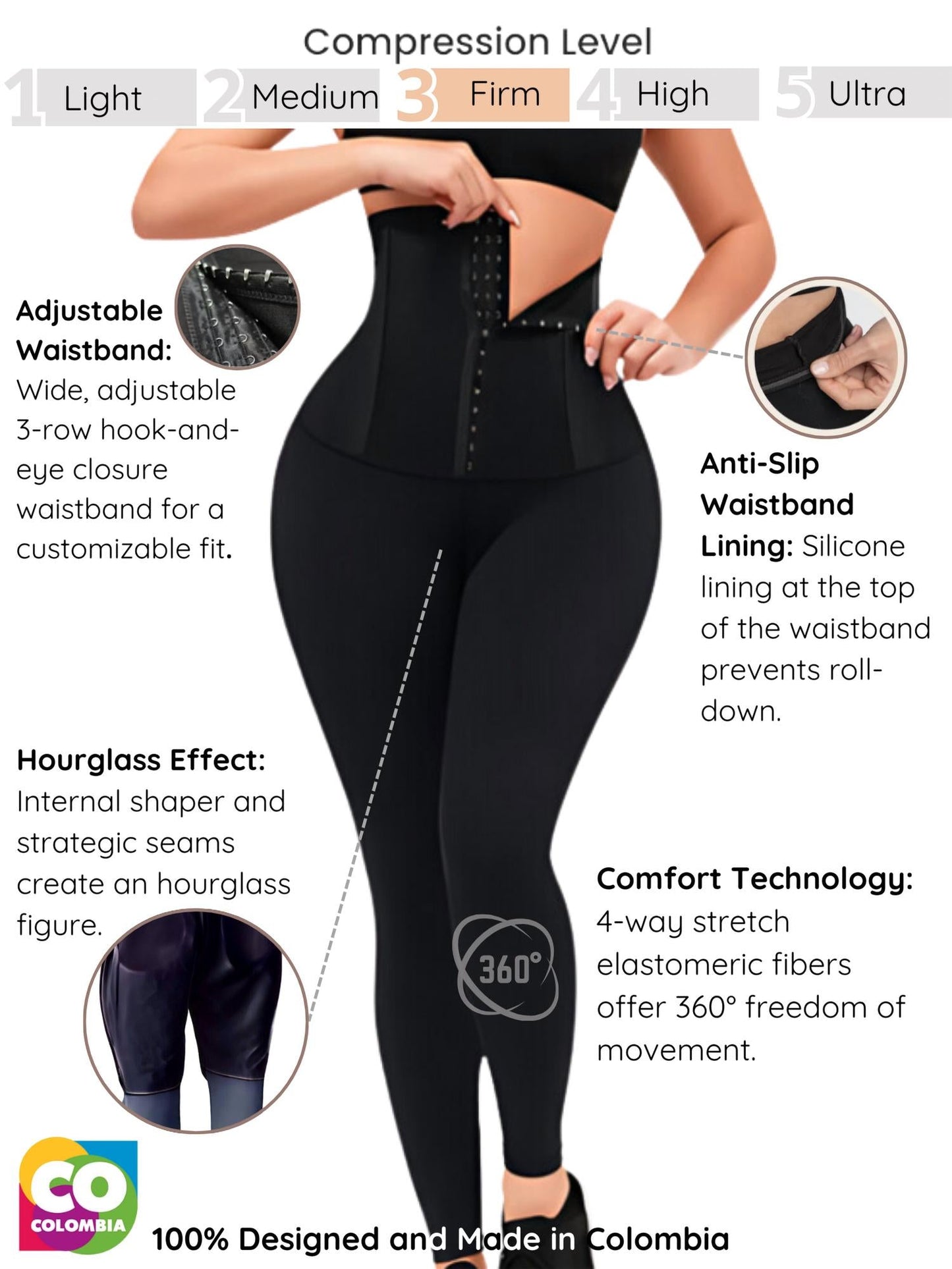Siluets - Women's Tummy Control Leggings With Powernet & Butt Lift – Ultimate Shaping, Support, And Comfort