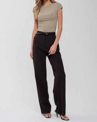 Blu Pepper - High Waist Straight Leg Dress Pants