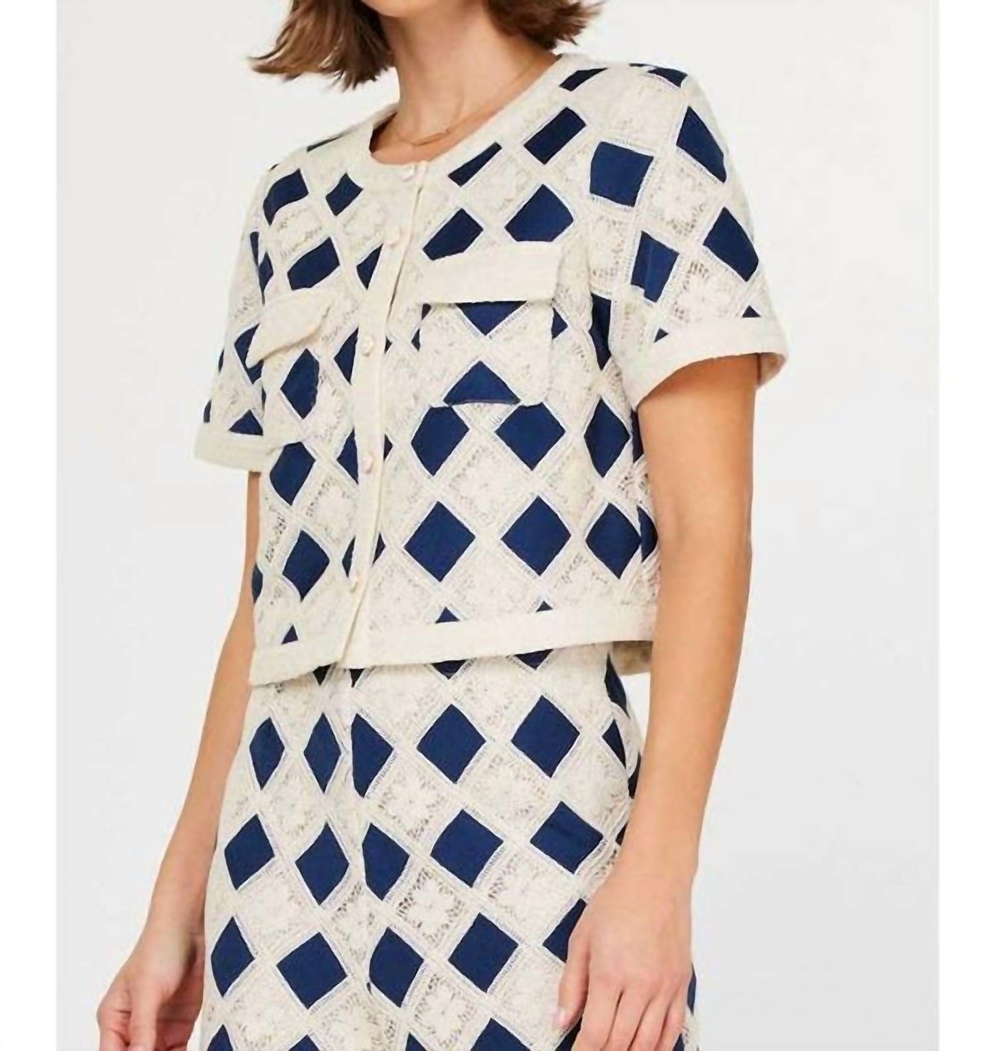Current Air - Diamond Lace Jacket & Shorts Set