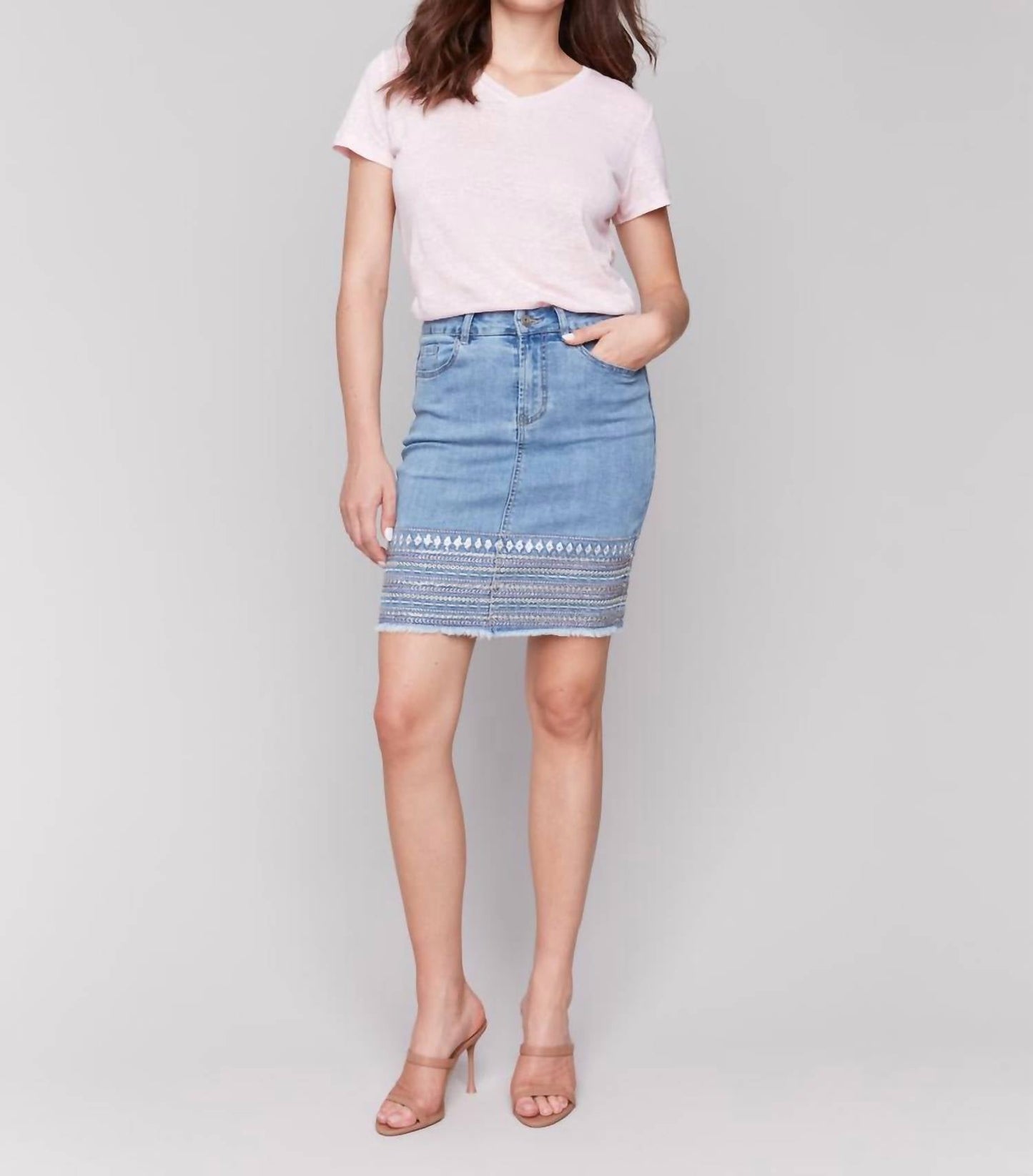 Charlie B - Embroidery Cuff Skirt