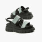 All Black - Women's Tube And Band Lugg Sandals
