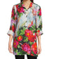 Ali Miles - Woven Floral Wire Neck Button-front Tunic