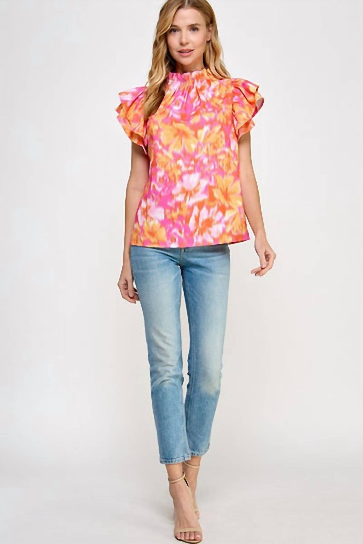 2 Hearts Apparel - Ruffled Neckline Top