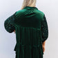 Umgee - Feeling Festive Velvet Sequins Contrast Tiered Tunic Dress