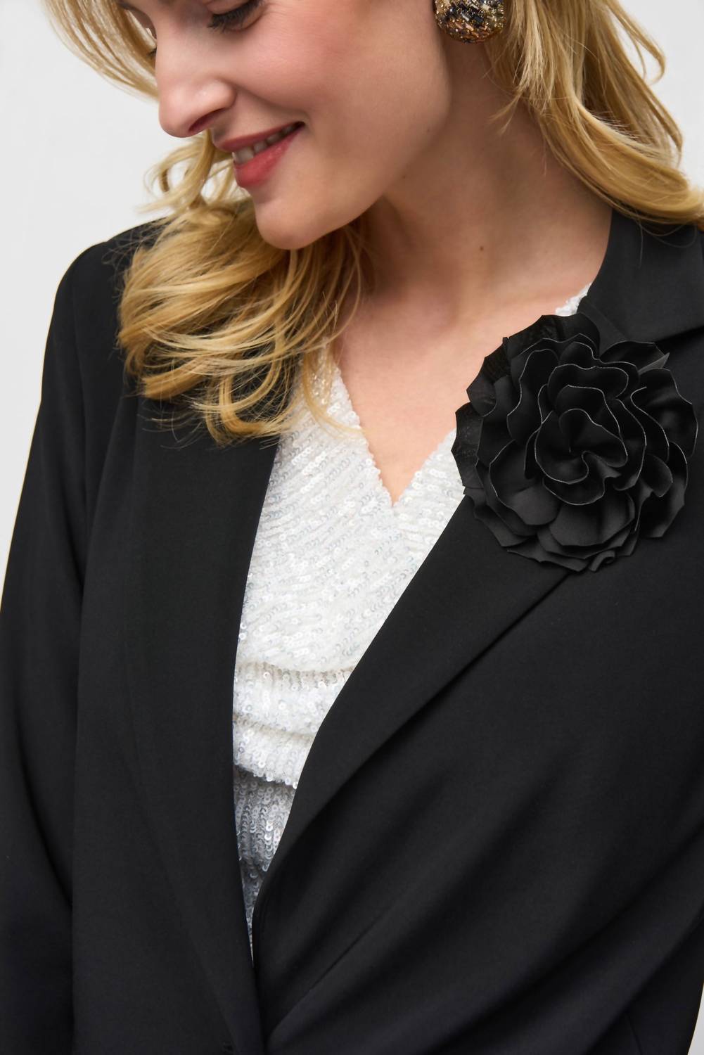 Joseph Ribkoff - Flower Pin Boxy Blazer Jacket