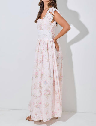 Baevely By Wellmade - Florence Floral Scallop Lace Maxi Dress
