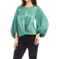 Karen Kane - Keyhole Crossover Satin Top