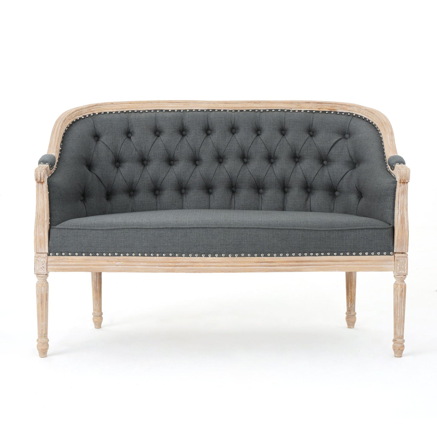 French Country Chesterfield Style Tufted Loveseat