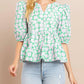 Tcec - Kendra Flower V-neck Top