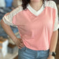 7Th Ray - Floral Contrast Patchwork Top