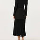 Astr - Deaile Contrast Layered Pleated Midi Skirt