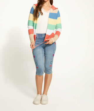 Fdj - Striped Hooded Cardigan