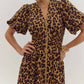 Entro - Leopard Print Zip Up Midi Dress