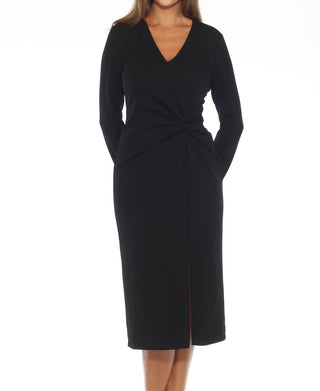 Joseph Ribkoff - Knot Front Slit Midi Sheath Dress