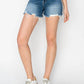 Trendsi - Risen High Rise Raw Hem Distressed Denim Shorts