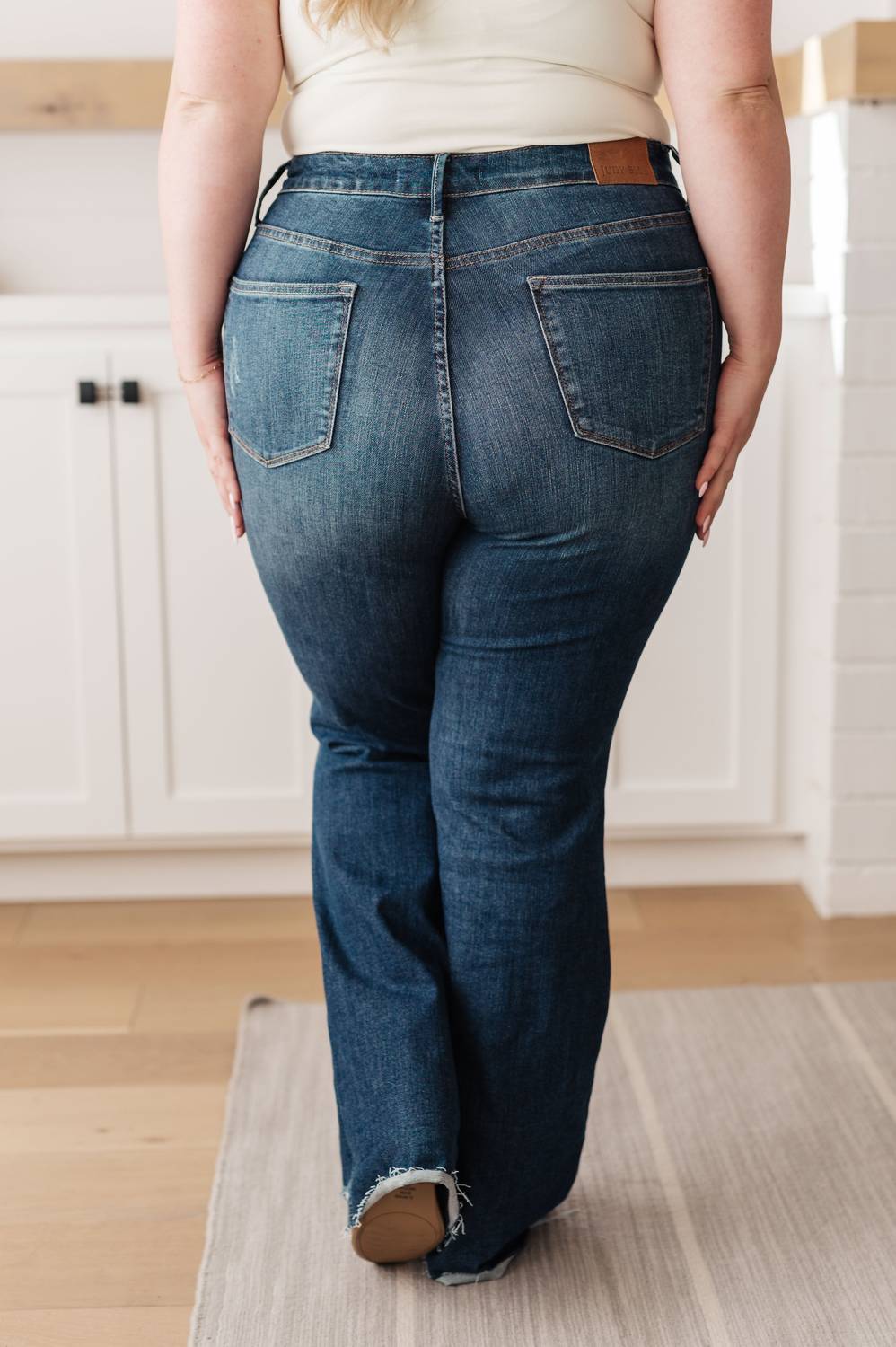 Judy Blue - High Rise Control Top Distressed Flare Jean