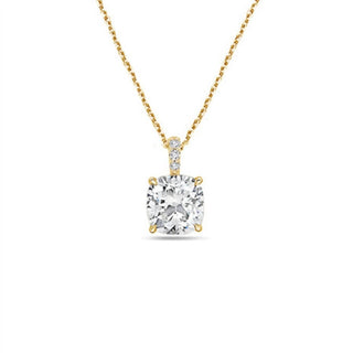 Diana M Jewels - Lab Grown Diamond Solitaire Cushion Pendant Necklace