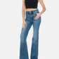 Judy Blue - Mid Rise Medium Wash Tummy Control Cut Hem Flare