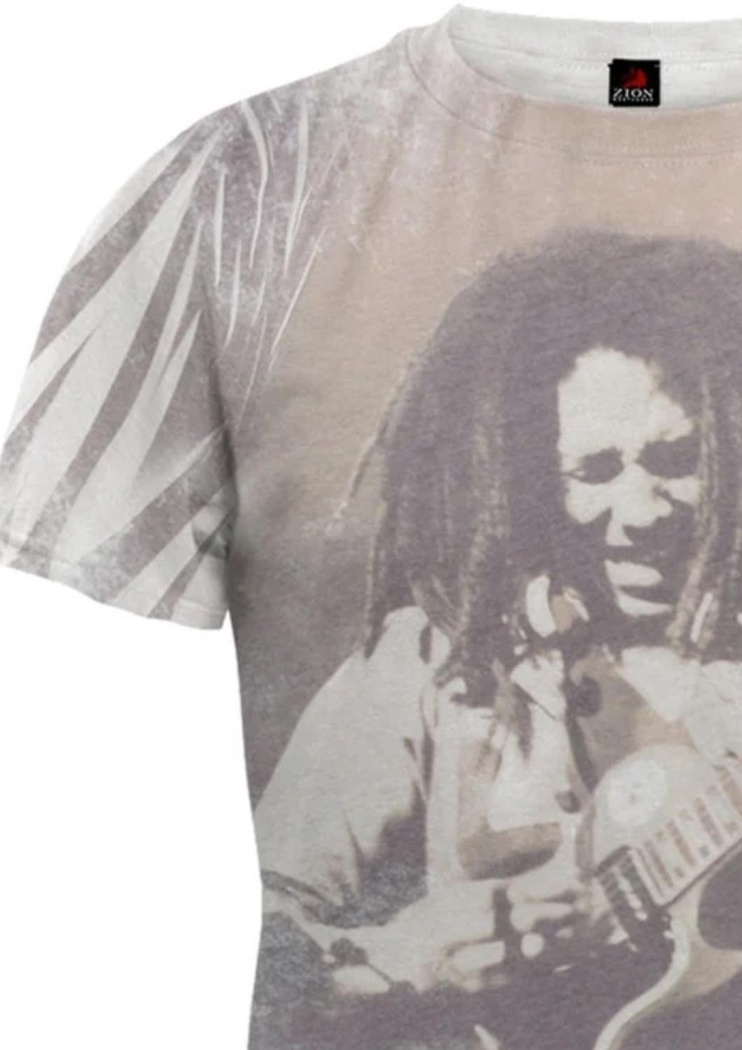 Bob Marley - Men's Guitar All Over Soft Short Sleeve T-shirt
