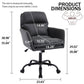 Adjustable Office Chair, Ergonomic Swivel Chair Leather - Black