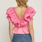Entro - Peplum Ruffle Top
