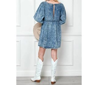 Veveret - Icewash Denim Mini Dress